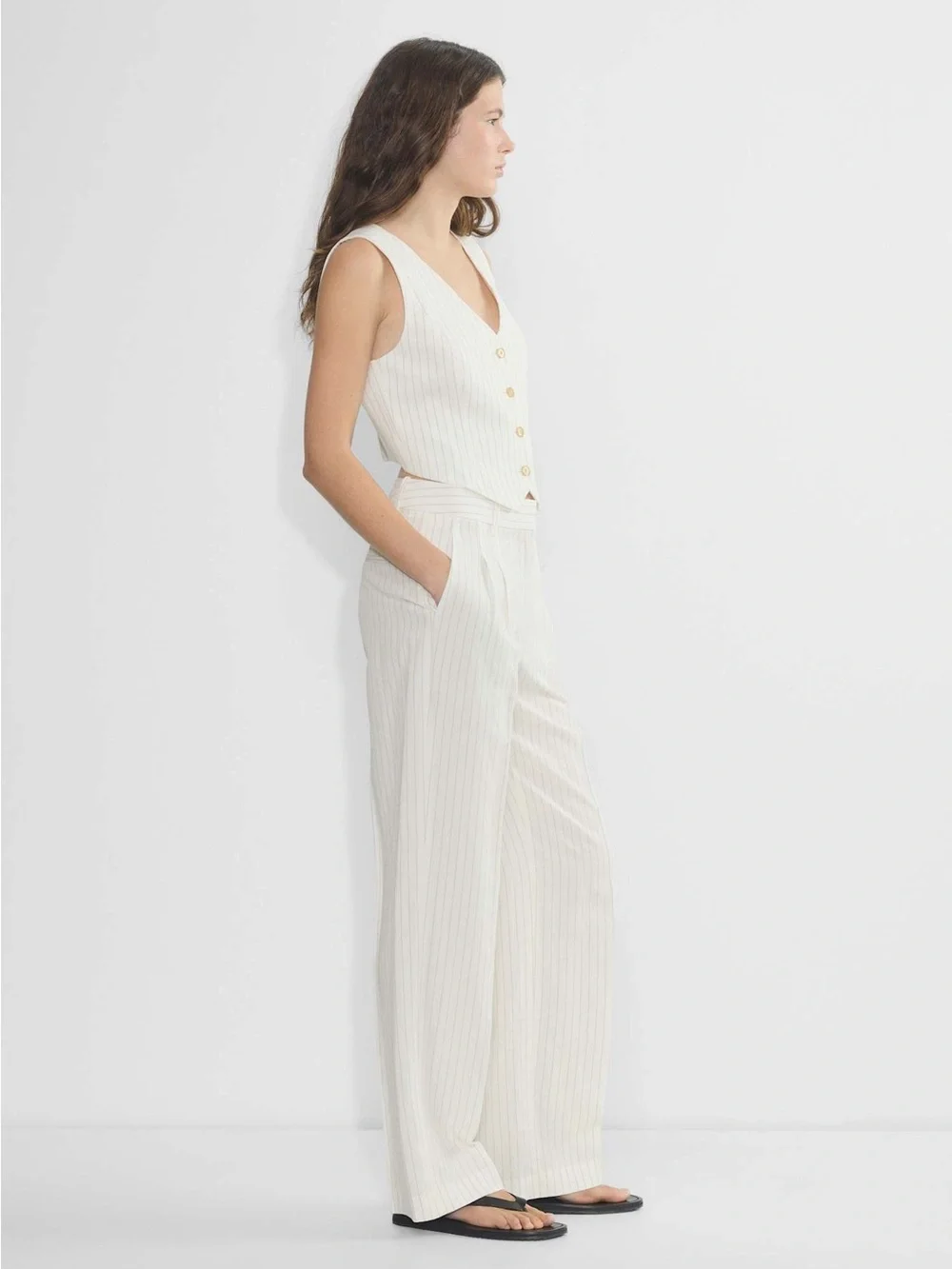 Aritzia The Effortless Pant CruiseLinen Tailored Linen Wide Leg Pants Size 0